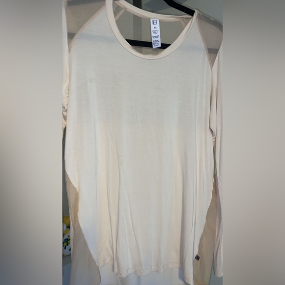 IB Cream Blouse With Mesh Long Sleeve - Picture 4 of 6